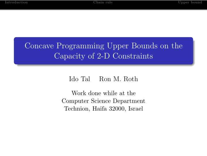 concave programming upper bounds on the capacity of 2 d