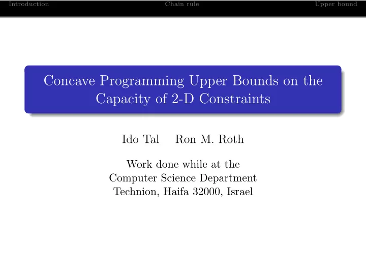 concave programming upper bounds on the capacity of 2 d