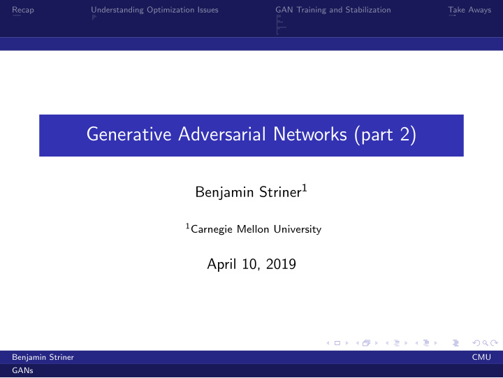 generative adversarial networks part 2