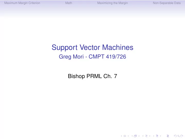 support vector machines