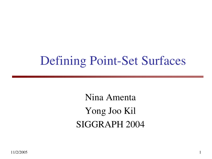defining point set surfaces