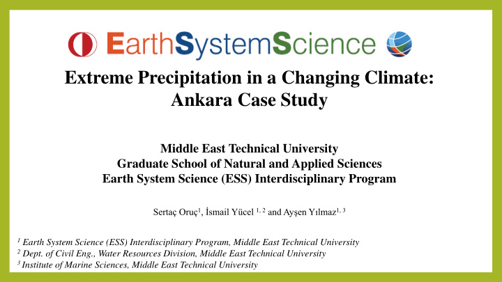 extreme precipitation in a changing climate ankara case