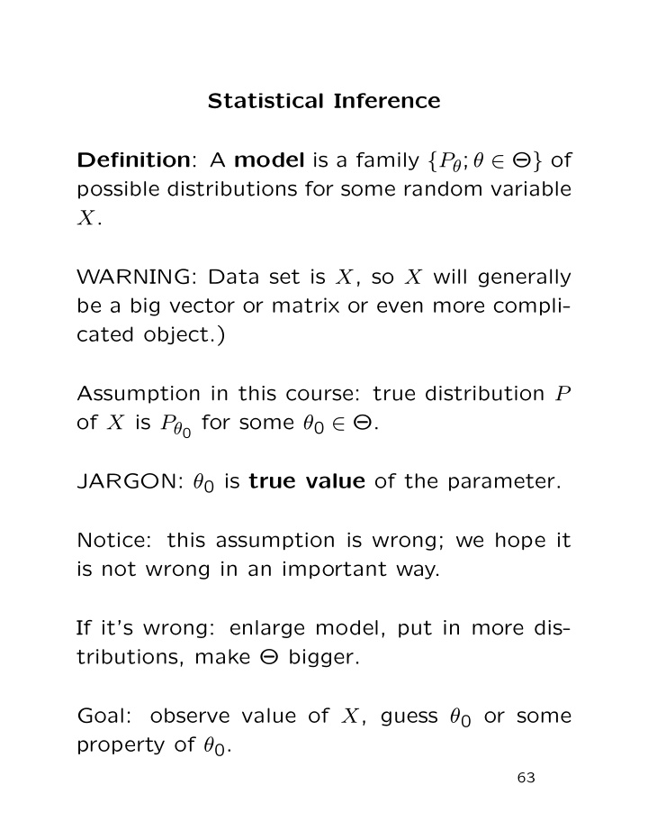 statistical inference definition a model is a family p of