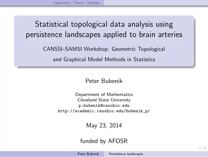 statistical topological data analysis using persistence
