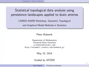 Statistical topological data analysis using  persistence landscapes applied to brain arteries