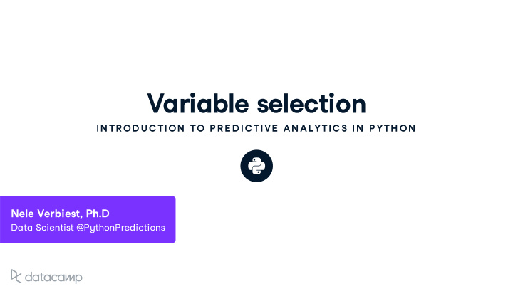 variable selection