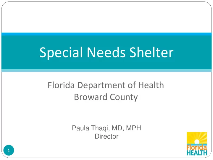 special needs shelter