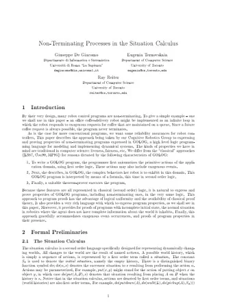 NonT  erminating  Pro  cesses  in  the  Situation  Calculus  Giusepp  e  De  Giacomo  Eugenia  T
