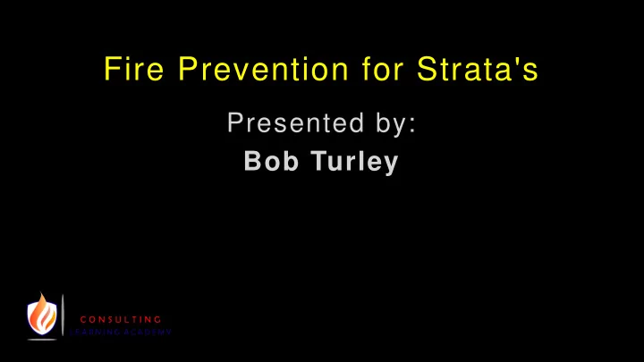 fire prevention for strata s