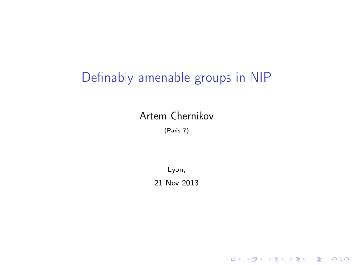 definably amenable groups in nip