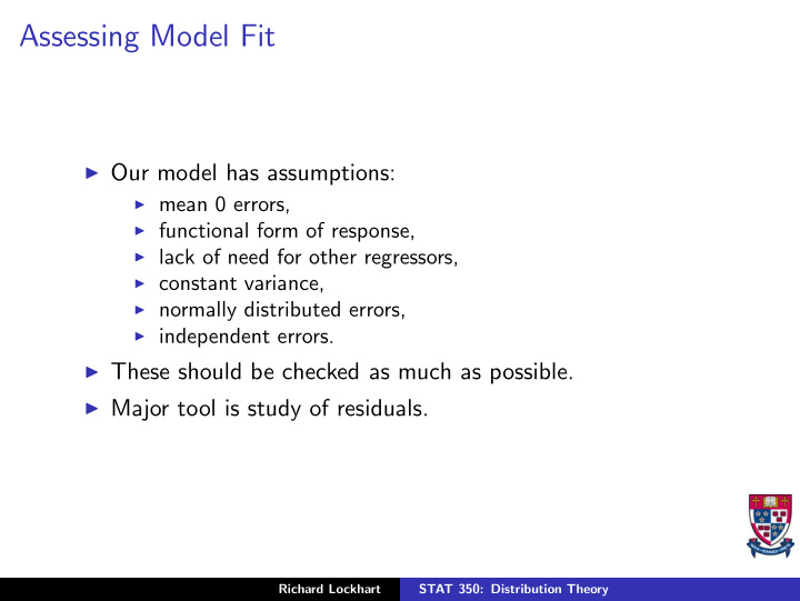 assessing model fit