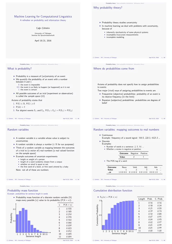 machine learning for computational linguistics