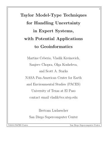 Taylor Model-Type Techniques  for Handling Uncertainty  in Expert Systems,  with Potential