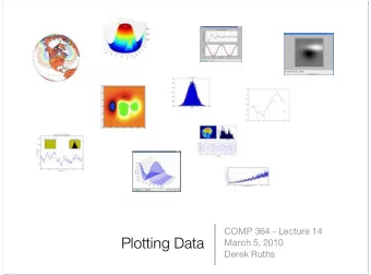 Plotting Data  March 5, 2010  Derek Ruths  Why plot data programmatically?  Different kinds of