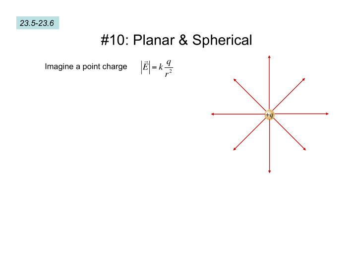 10 planar spherical e k q imagine a point charge r 2