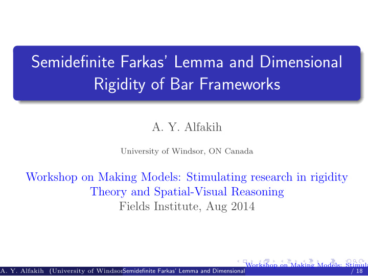 semidefinite farkas lemma and dimensional rigidity of bar