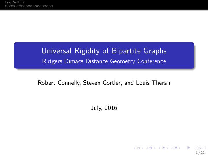 universal rigidity of bipartite graphs