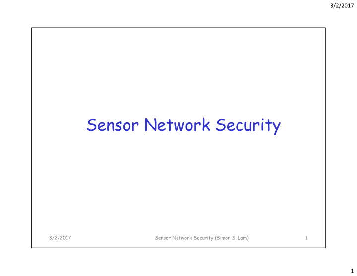 s ns r n t sensor network security rk s curit