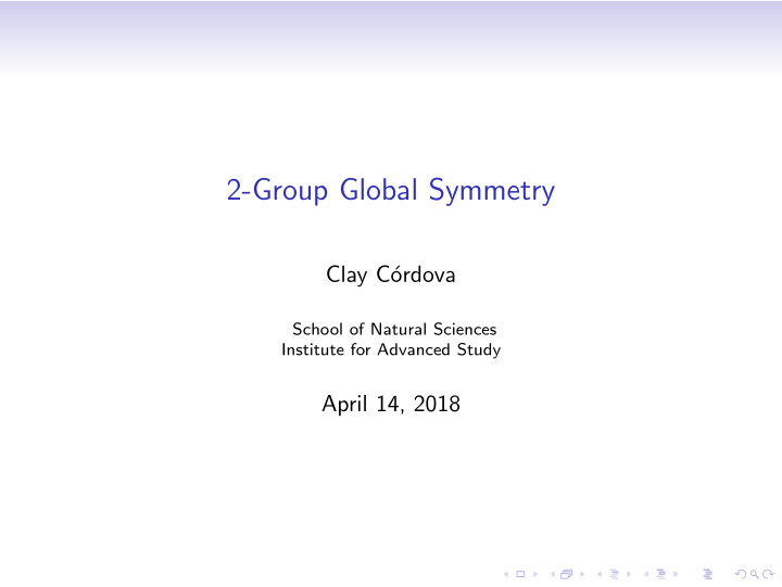 2 group global symmetry