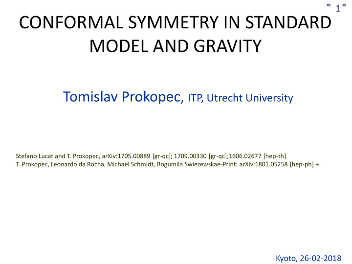 conformal symmetry in standard model and gravity