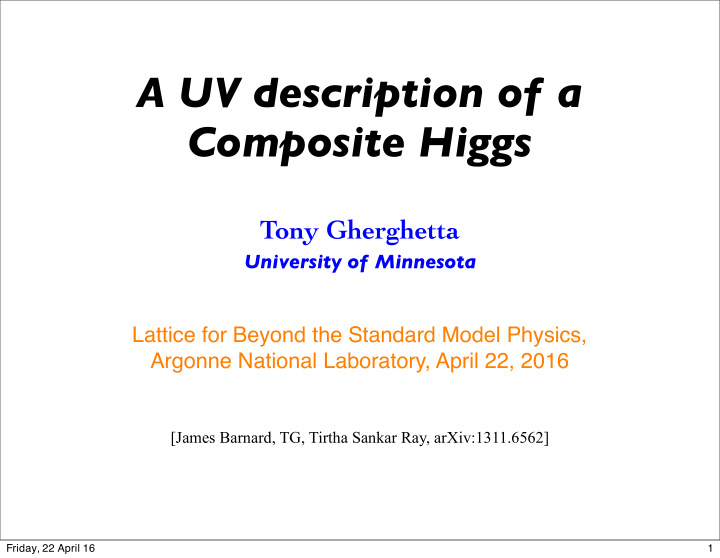 a uv description of a composite higgs