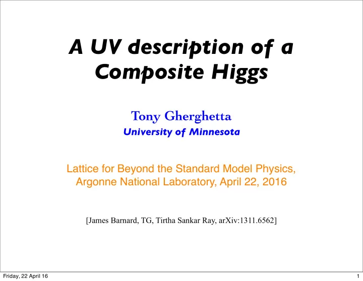 a uv description of a composite higgs