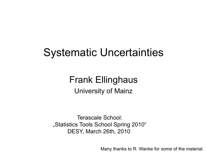 systematic uncertainties
