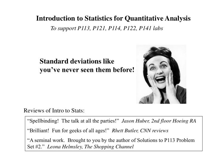 introduction to statistics for quantitative analysis