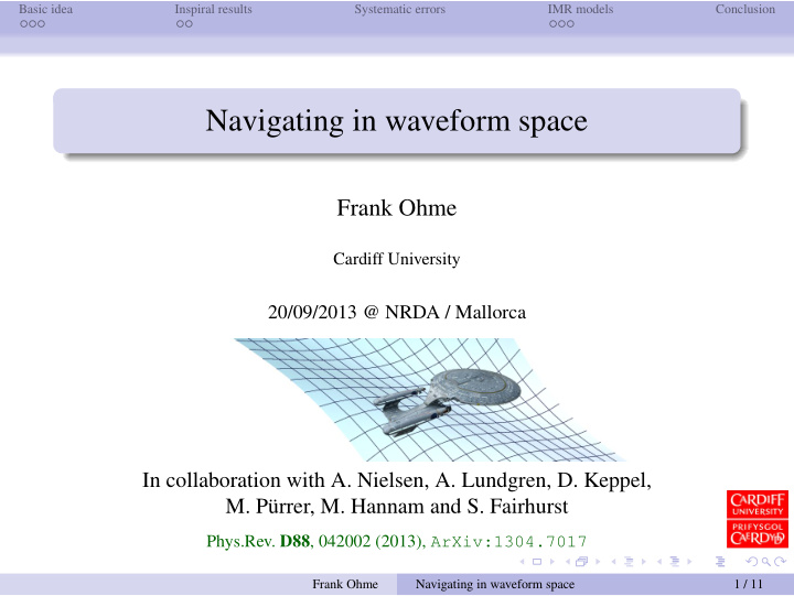 navigating in waveform space