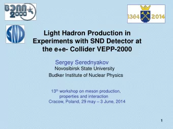 the e+e- Collider VEPP-2000  Sergey Serednyakov  Novosibirsk State University  Budker Institute of