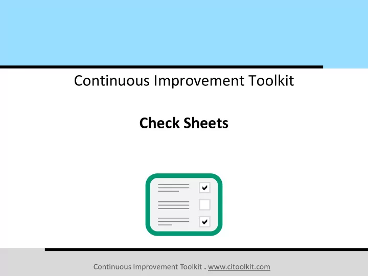 check sheets