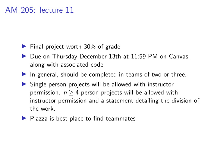 am 205 lecture 11