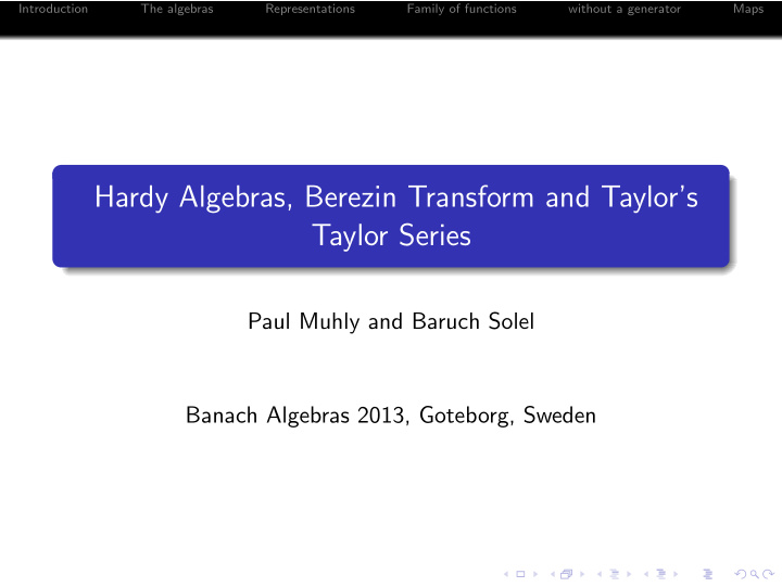 hardy algebras berezin transform and taylor s taylor