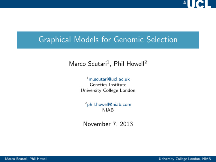 graphical models for genomic selection