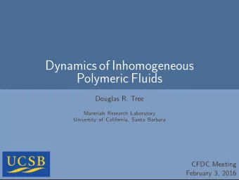 Dynamics of Inhomogeneous  Polymeric Fluids  Douglas R. Tree  Materials Research Laboratory