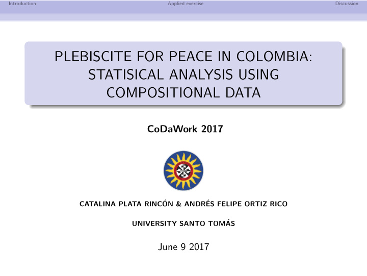 plebiscite for peace in colombia statisical analysis