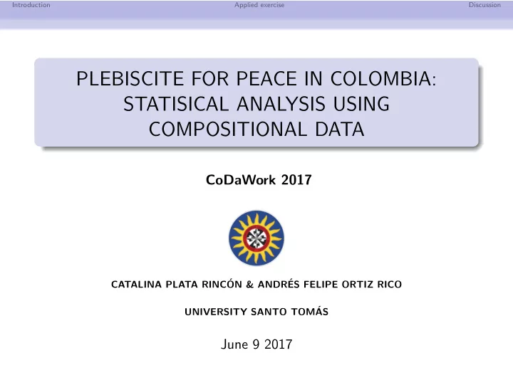 plebiscite for peace in colombia statisical analysis