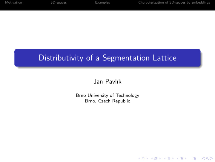 distributivity of a segmentation lattice
