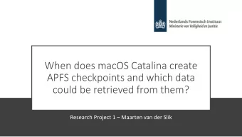 When does macOS Catalina create  APFS checkpoints and which data  could be retrieved from them?