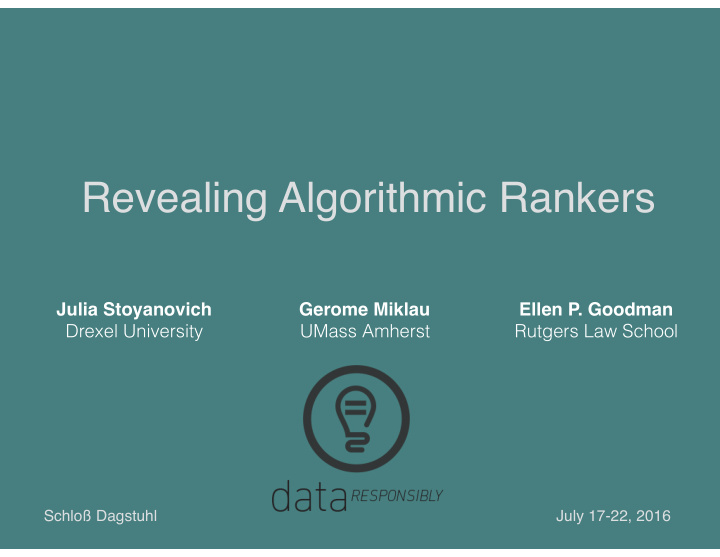 revealing algorithmic rankers