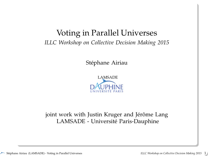 voting in parallel universes