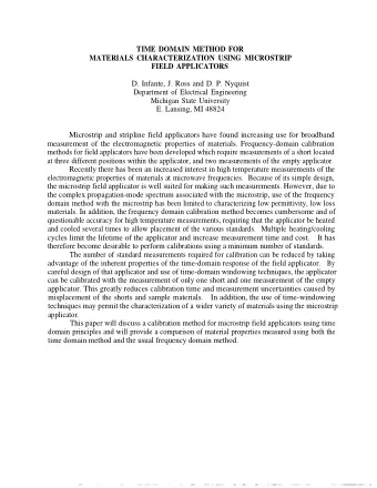 Microstrip and stripline field applicators have found increasing use for broadband  measurement of