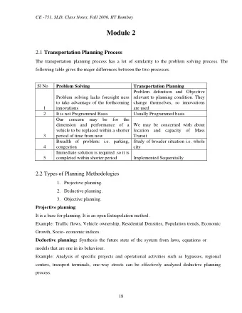 Module 2 2.1 Transportation Planning Process  The transportation planning process has a lot of