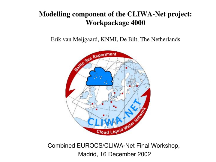 modelling component of the cliwa net project workpackage