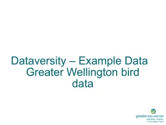 Dataversity  Example Data  Greater Wellington bird  data  Regional council  statutory