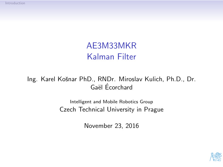 ae3m33mkr kalman filter