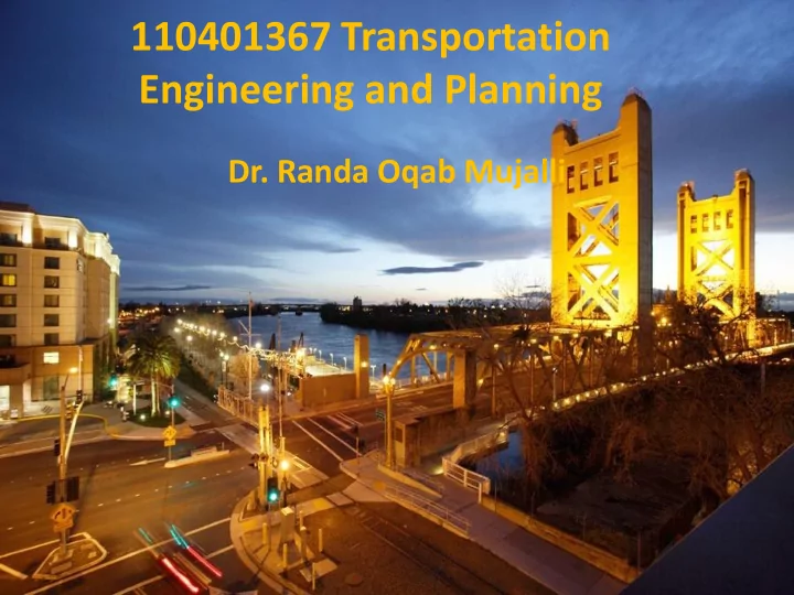 110401367 transportation engineering and planning
