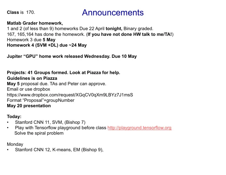 announcements
