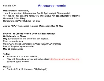 Announcements Class is  170.  Matlab Grader homework, 1 and 2 (of less than 9) homeworks Due 22
