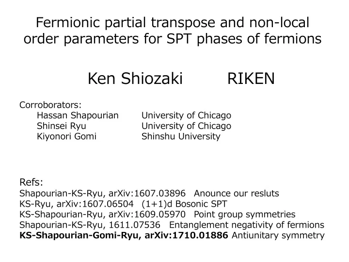 ken shiozaki riken corroborators hassan shapourian